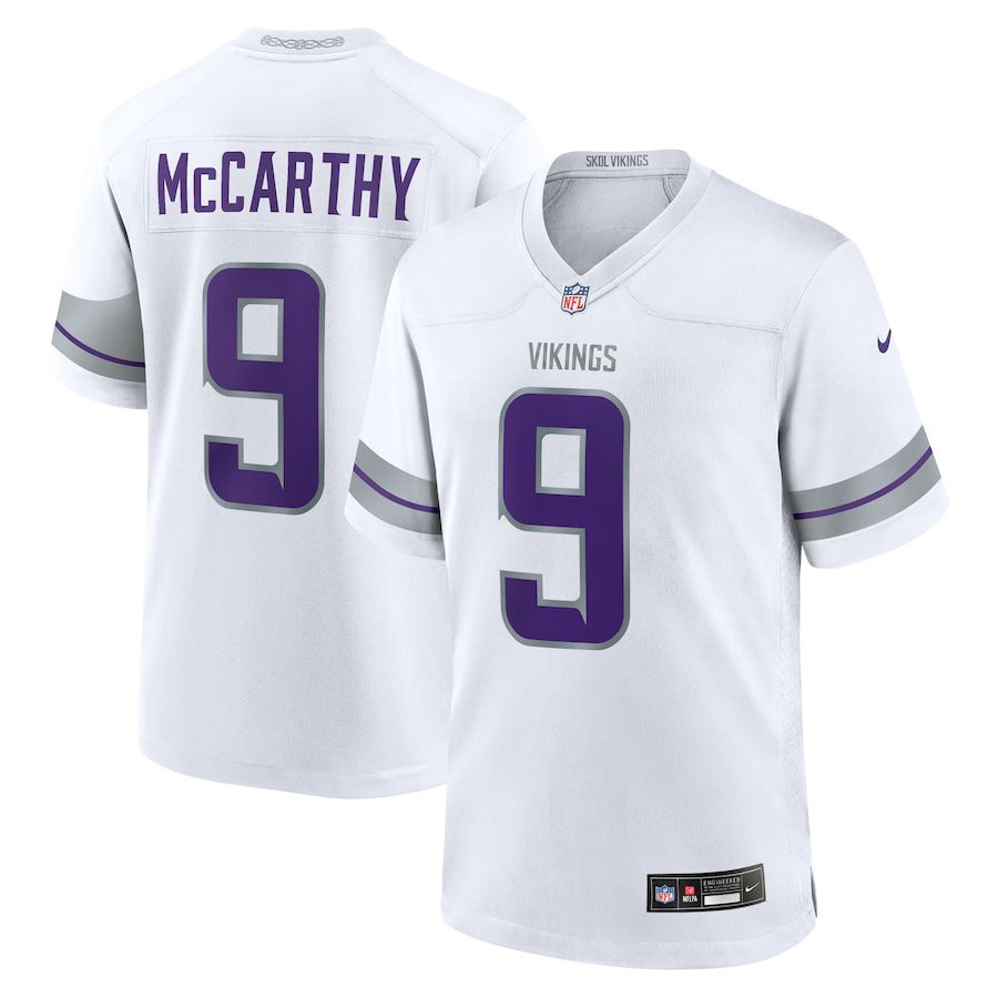 Men Minnesota Vikings #9 J.J. McCarthy Nike White Alternate Game Player NFL Jersey->women nfl jersey->Women Jersey